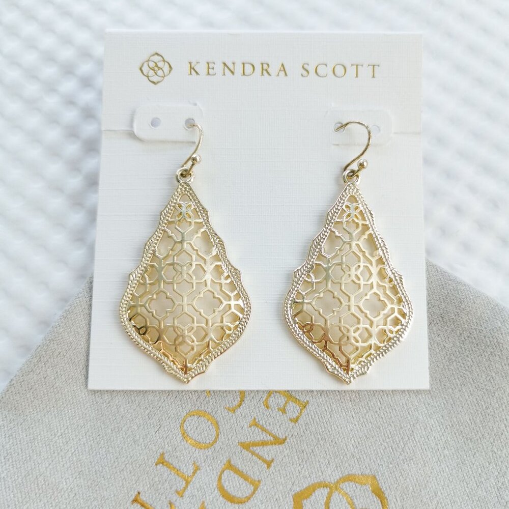 Kendra Scott Gold Filigree Mix Addie Earrings NEW